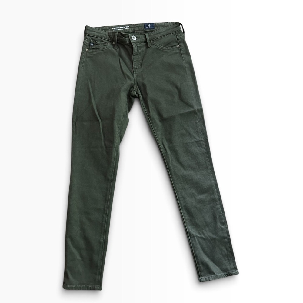 AG Adriano Goldschmied The Abbey Ankle Petite Jeans 25 Green Sateen Skinny Pants